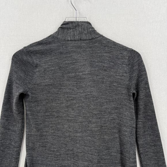 ALLSAINTS Drina Ribbed Cardigan Womens Small Heather Gray Merino Wool Zip - Picture 9 of 16